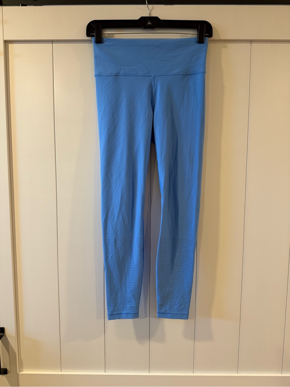 Athleta Light Blue Perforated Leggings